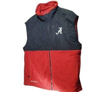 Vintage Columbia Sportswear University of Alabama Fleece Vest XL Crimson & Black